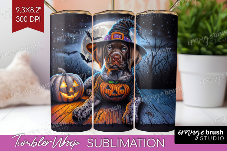 Pointer Dog Tumbler Wrap Halloween Tumbler PNG Sublimation