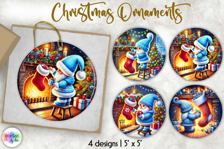 Christmas Ornament Sublimation, Cute Nordic Gnome Ornament