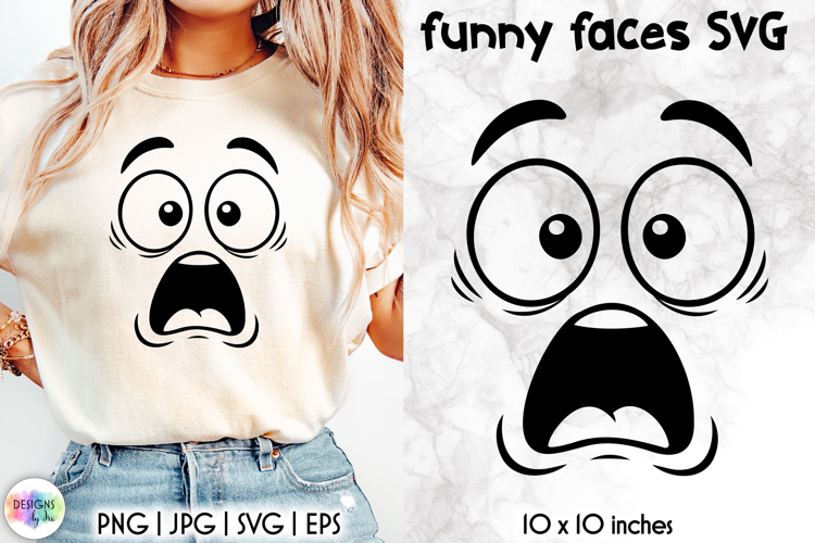 Funny Smiley Face SVG, Sarcastic Cartoon Face Expression PNG