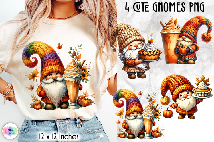 Cute Autumn Gnomes PNG, Fall Harvest Gnome Sublimation