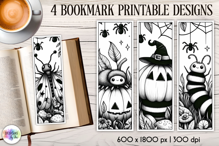 Halloween Bookmarks, Gothic Black and White Bookmarks