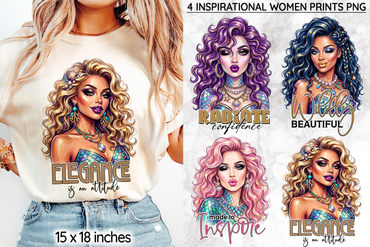 Inspirational Mermaid Sublimation, Empowering Fashion Print