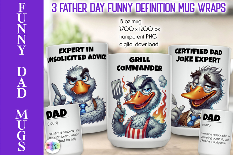 Funny Dad Mug Wrap, Funny Mug Definition Design example image 1