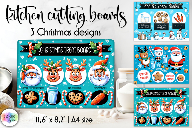 Christmas Treat Board Sublimation, Santas Tray PNG