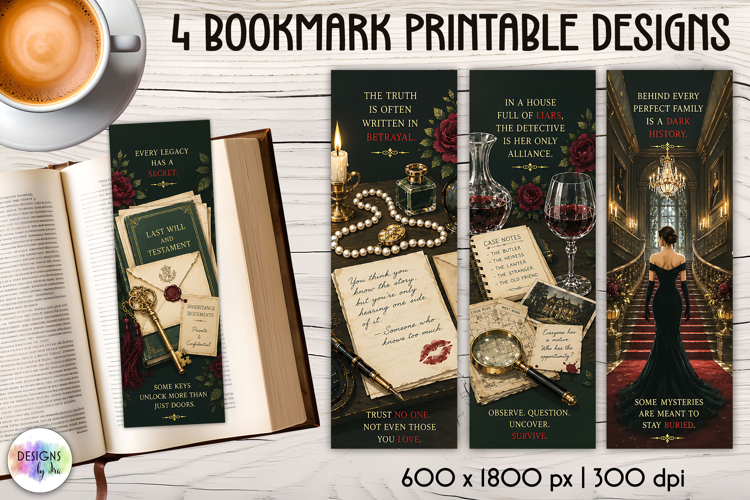 True Crime, Mystery and Detective Printable Bookmarks