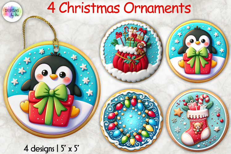 Christmas Ornaments Clipart, Cute Holiday Cookie Ornaments