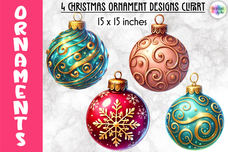 Christmas Ornaments Clipart, Christmas Tree Baubles PNG
