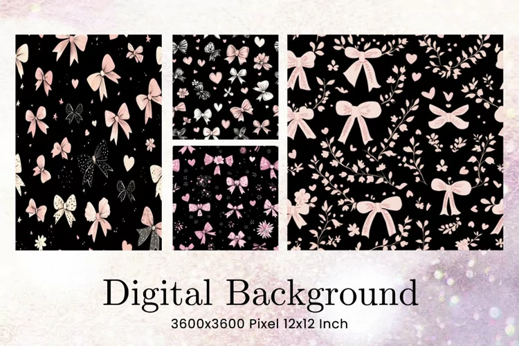 Bow Ribbon Background Bow Digital Paper Pattern Wallpaper