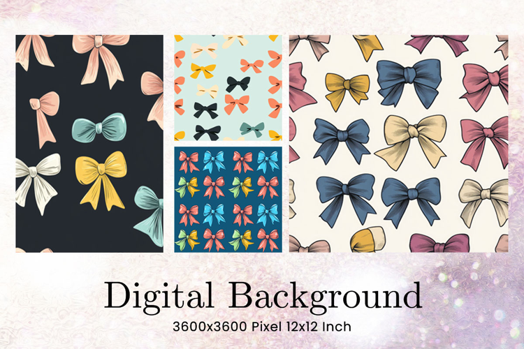 Bow Ribbon Background Bow Digital Paper Pattern Wallpaper_2