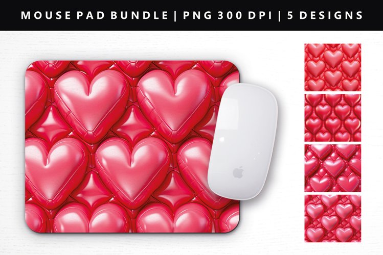 Puff Heart Mouse Pad Design | Mouse Pad Sublimation PNG example image 1