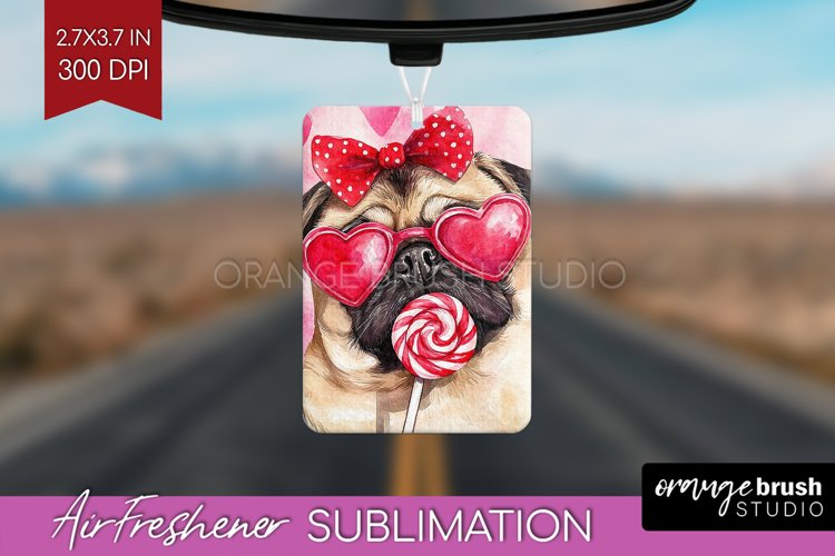 Pug Valentine Air Freshener PNG Valentines Day PNG