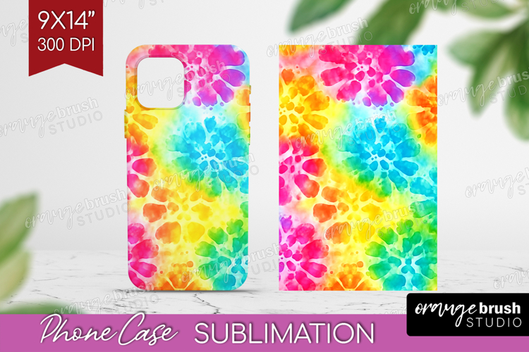 Tie Dye Phone Case PNG - Rainbow Case PNG Sublimation