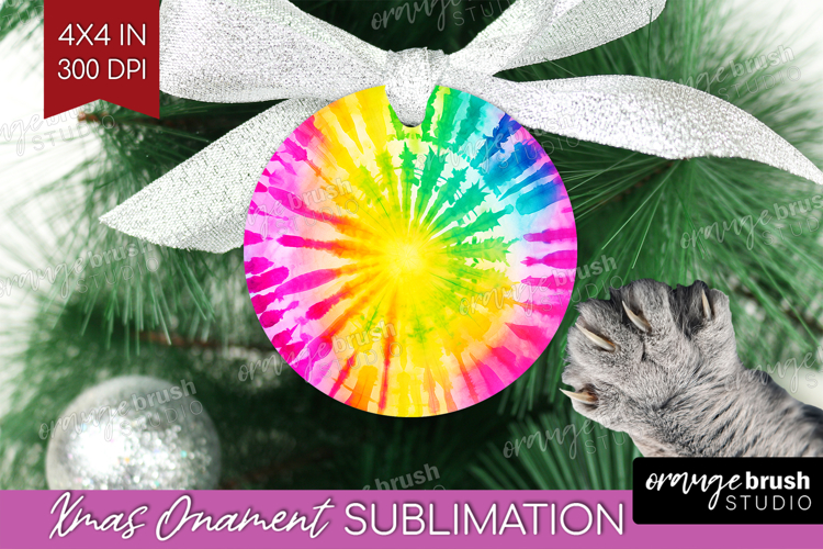 Tie Dye Ornament PNG - Rainbow PNG Sublimation