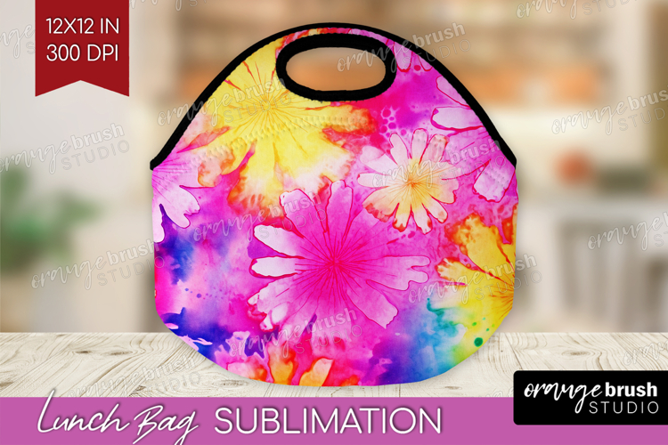 Tie Dye Lunch Bag - Rainbow Lunch Bug PNG Sublimation
