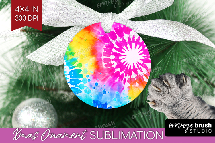 Tie Dye Ornament PNG - Rainbow PNG Sublimation