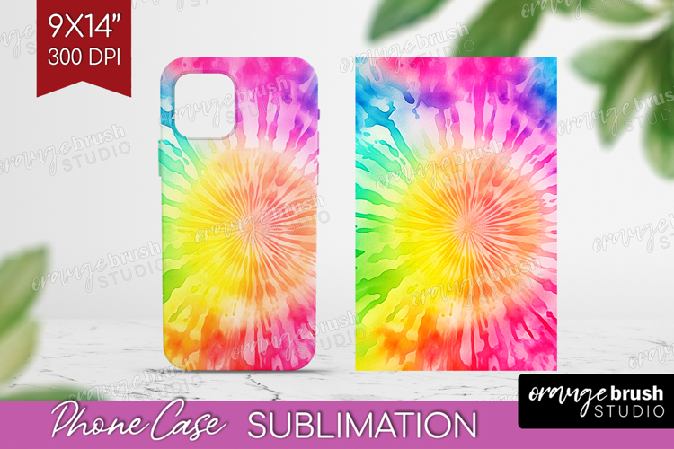 Tie Dye Phone Case PNG - Rainbow Case PNG Sublimation