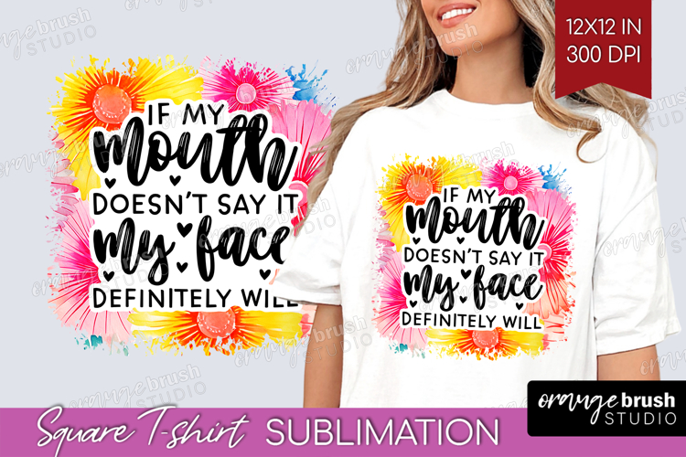 Sarcastic Quote Square Tshirt Background - Brush Stroke PNG