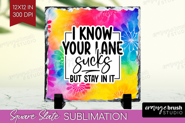 Sarcastic Quote Slate PNG - Brush Stroke Square Slate