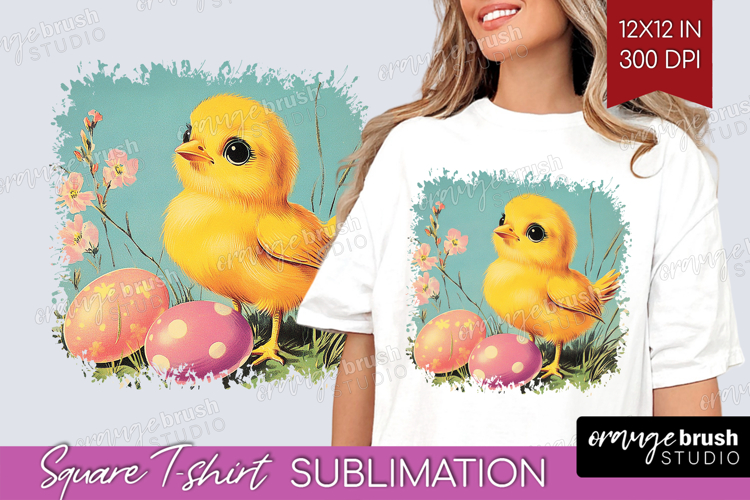 Retro Easter Square Tshirt Background - Easter PNG