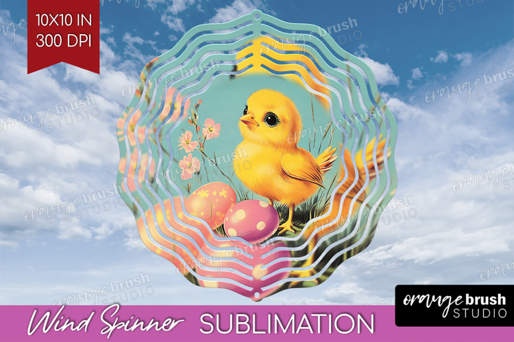 Retro Easter Wind Spinner Sublimation PNG - Easter Round