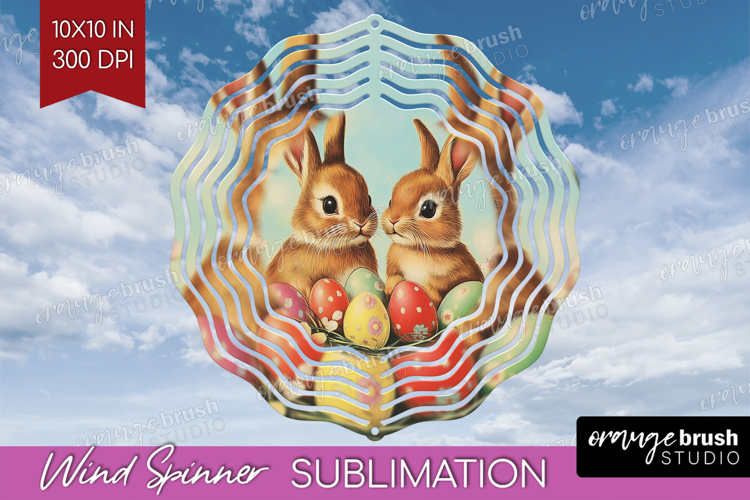Retro Easter Wind Spinner Sublimation PNG - Easter Round
