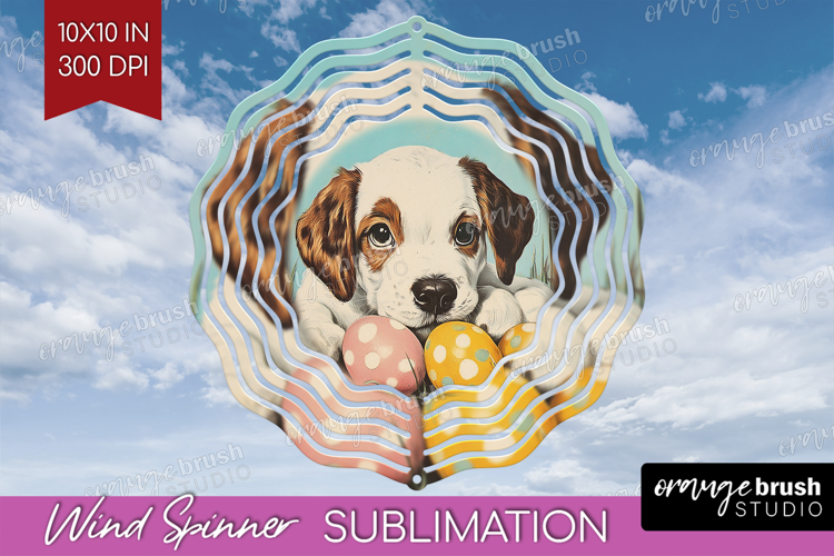 Retro Easter Wind Spinner Sublimation PNG - Easter Round