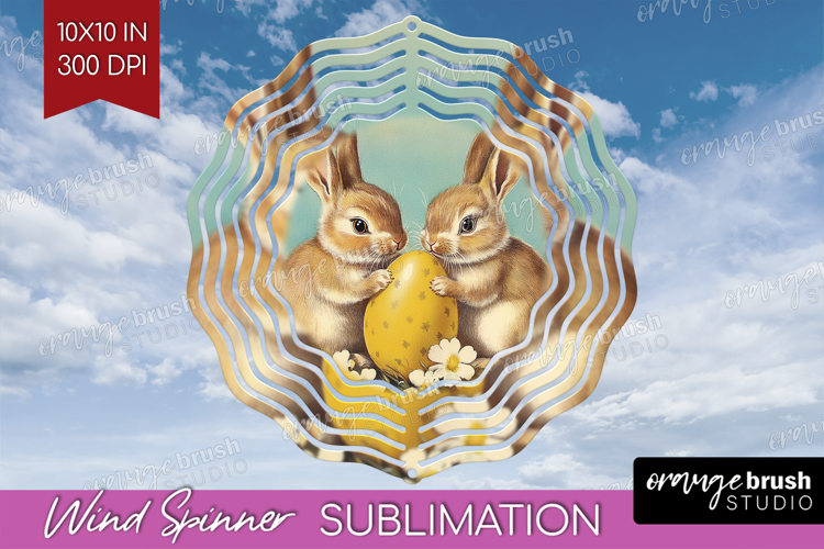 Retro Easter Wind Spinner Sublimation PNG - Easter Round