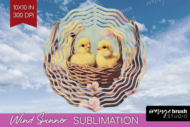 Retro Easter Wind Spinner Sublimation PNG - Easter Round