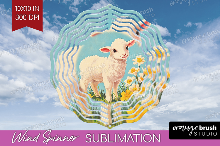 Retro Easter Wind Spinner Sublimation PNG - Easter Round