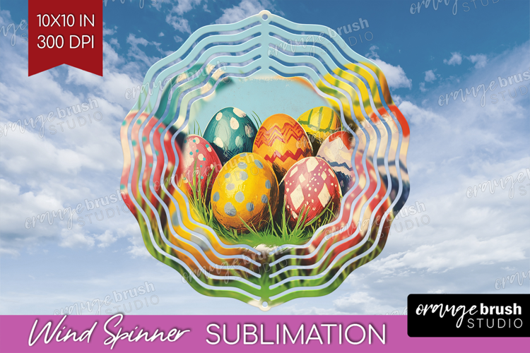 Retro Easter Wind Spinner Sublimation PNG - Easter Round