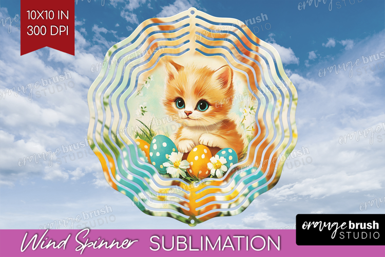 Retro Easter Wind Spinner Sublimation PNG - Easter Round