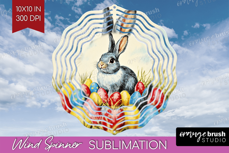 Retro Easter Wind Spinner Sublimation PNG - Easter Round