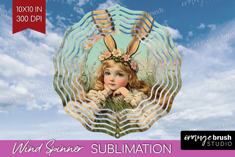 Retro Easter Wind Spinner Sublimation PNG - Easter Round