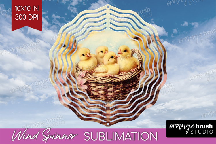 Retro Easter Wind Spinner Sublimation PNG - Easter Round