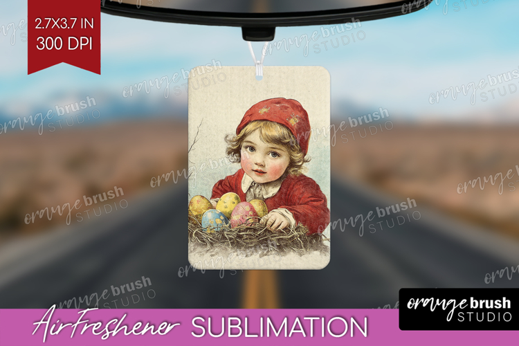 Retro Easter Air Freshener PNG - Easter PNG Sublimation