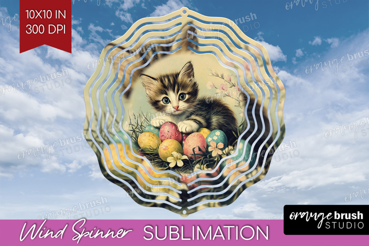 Retro Easter Wind Spinner Sublimation PNG - Easter Round