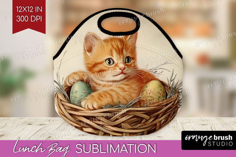 Retro Easter Lunch Bag - Easter Lunch Bug PNG Sublimation