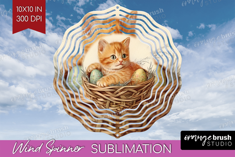 Retro Easter Wind Spinner Sublimation PNG - Easter Round