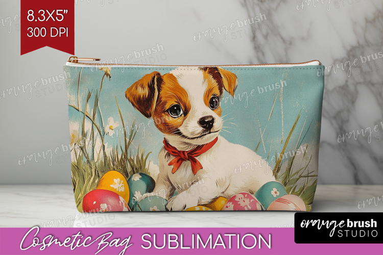 Retro Easter Cosmetic Bag - Easter Makeup Bag PNG