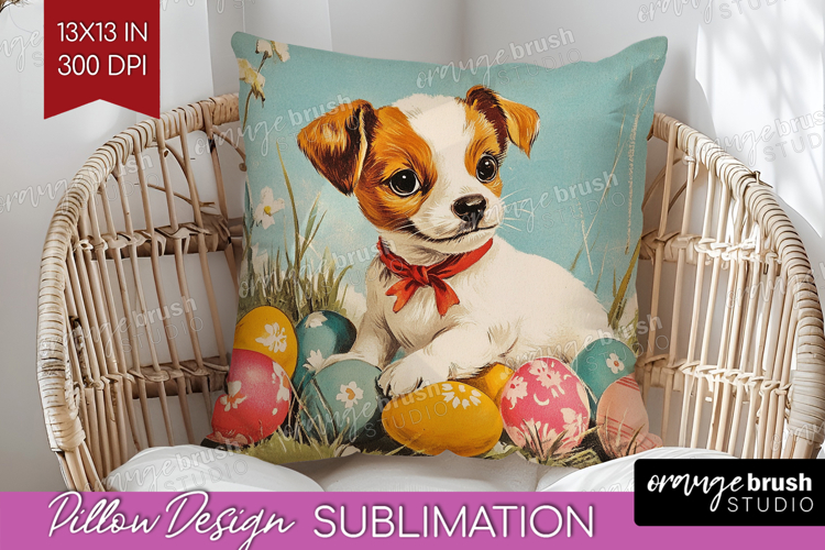 Retro Easter Pillow Sublimation - Easter Pillow Cover PNG