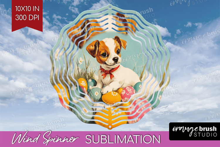 Retro Easter Wind Spinner Sublimation PNG - Easter Round
