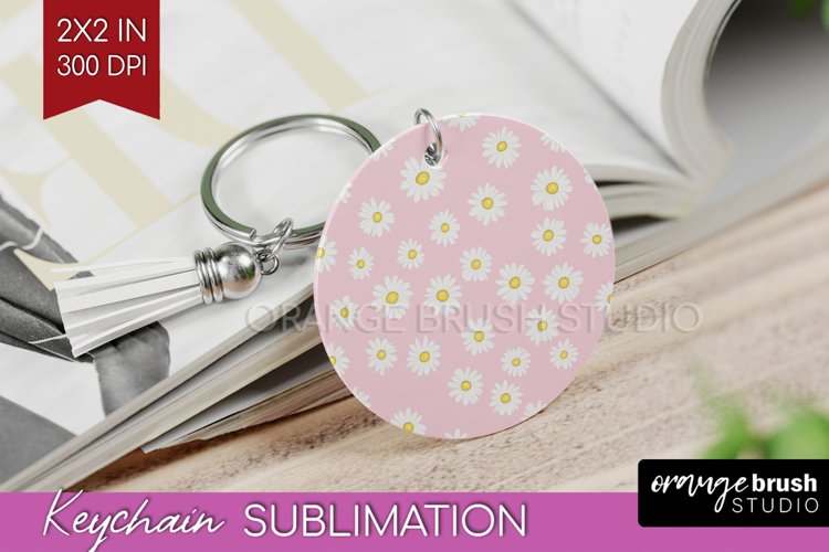 Retro Flowers Keychain PNG - Floral Keychain Sublimation