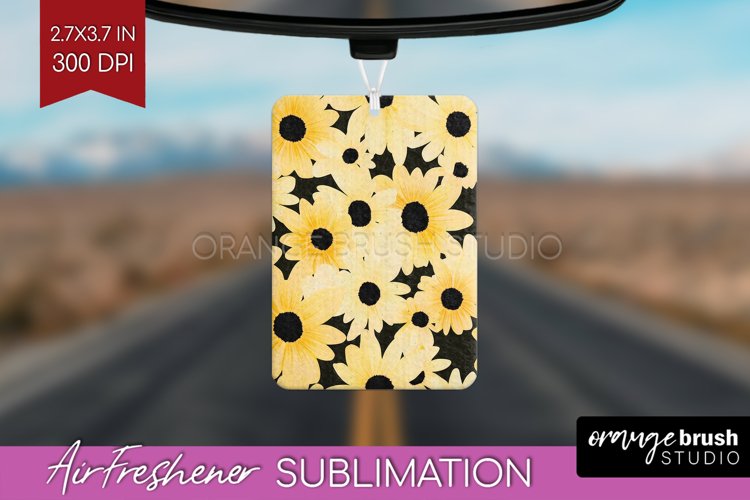 Retro Flowers Air Freshener PNG - Floral PNG Sublimation