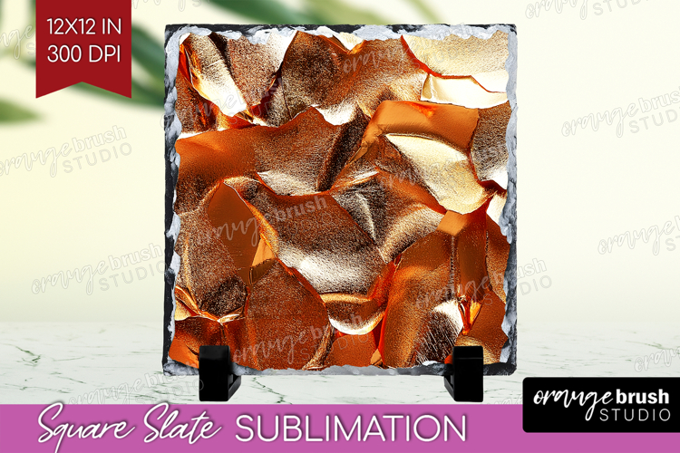 Rose Gold Slate PNG - Metallic Rose Square Slate