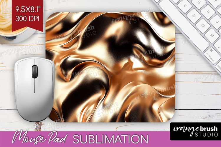 Rose Gold Mouse Pad Sublimation - Metallic Rose Mousepad