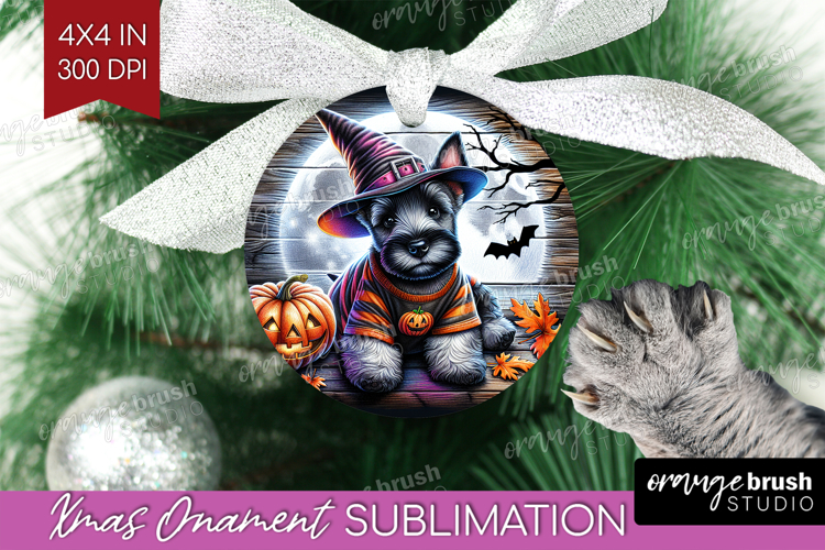 Scottish Terrier Dog Ornament PNG Halloween PNG Sublimation
