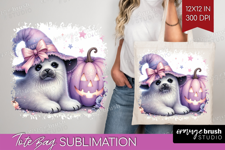 Seal Halloween Tote Bag Coquette Tote Bag PNG Sublimation