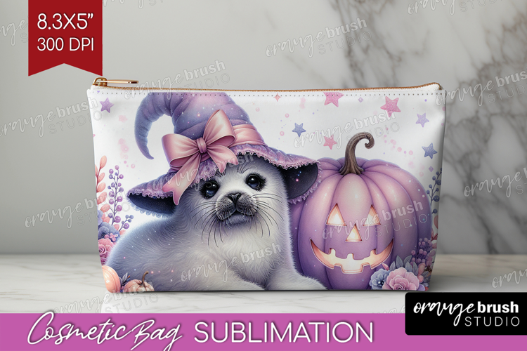 Seal Halloween Cosmetic Bag Coquette Makeup Bag PNG