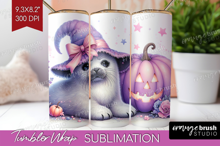 Seal Halloween Tumbler Wrap Coquette Tumbler PNG Sublimation