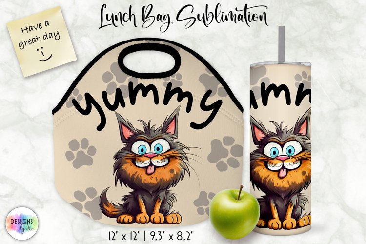 Funny Cats Lunch Bag Sublimation | Grumpy Cats PNG